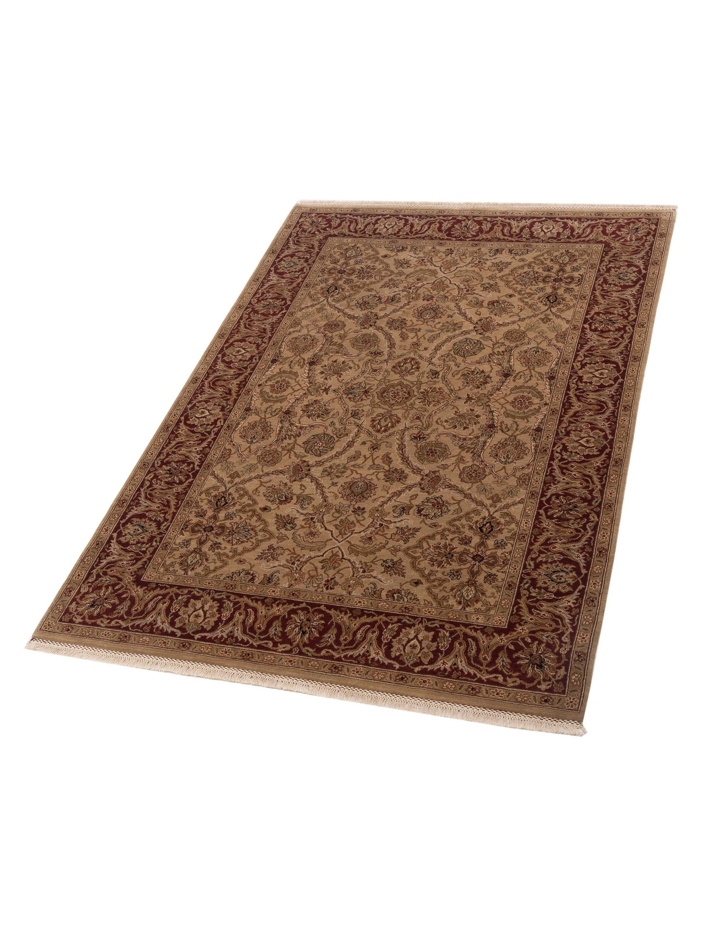 Rajpur Crown 82678 Beige Red Transitional Hand Knotted Rug