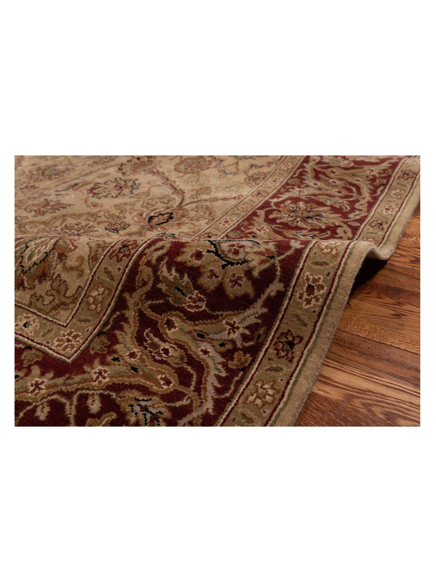 Rajpur Crown 82678 Beige Red Transitional Hand Knotted Rug