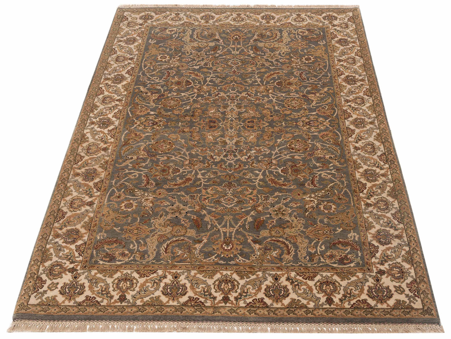 Rajpur Jahan 84217 Silver Ivory Traditional Hand Knotted Rug