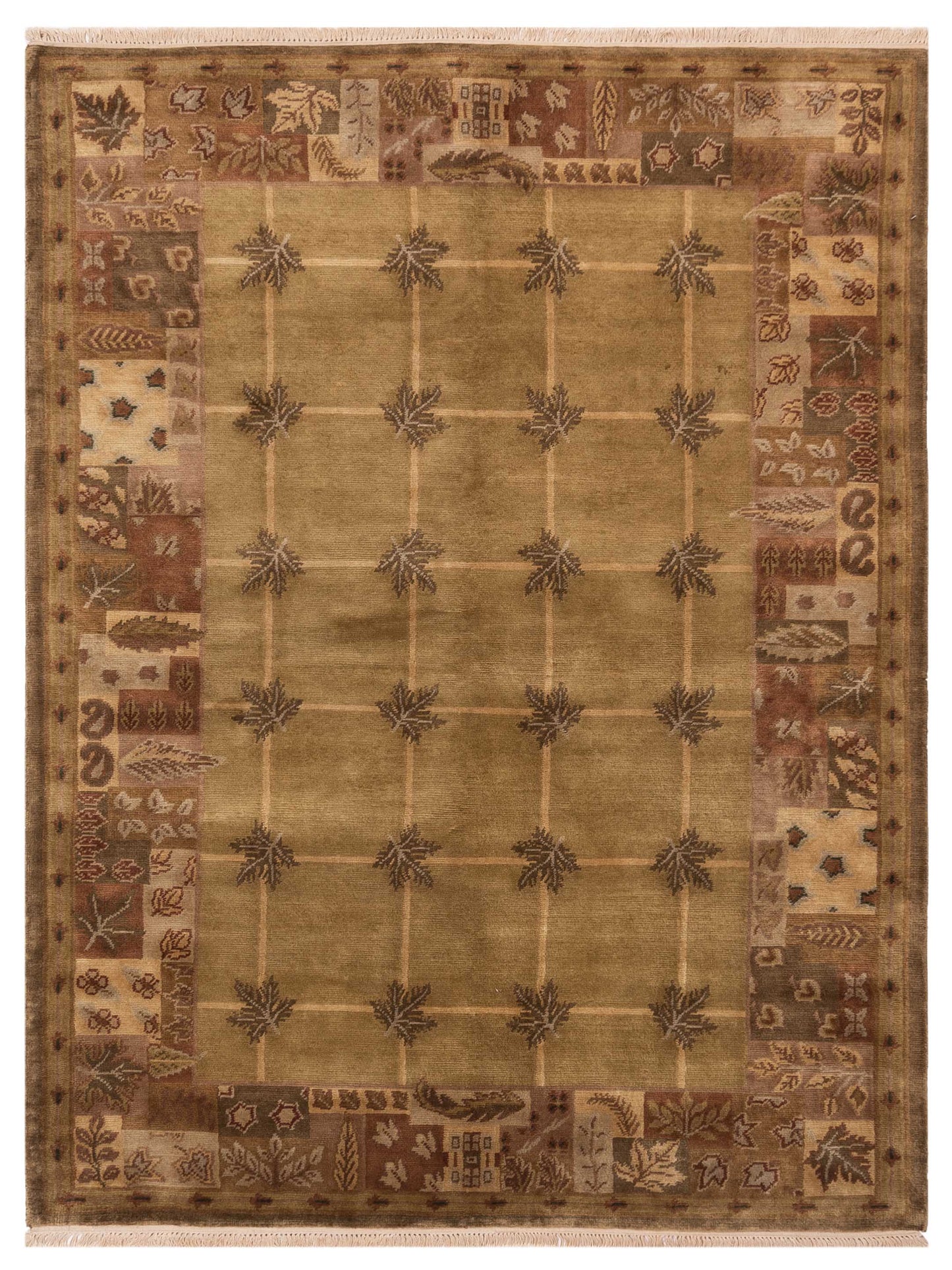 Siena Himalayan 84253 Olive Contemporary Hand Knotted Rug