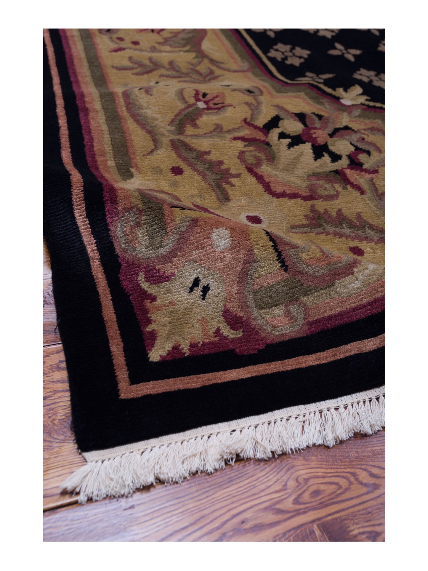 Siena Himalayan 84256 Black Gold Transitional Hand Knotted Rug