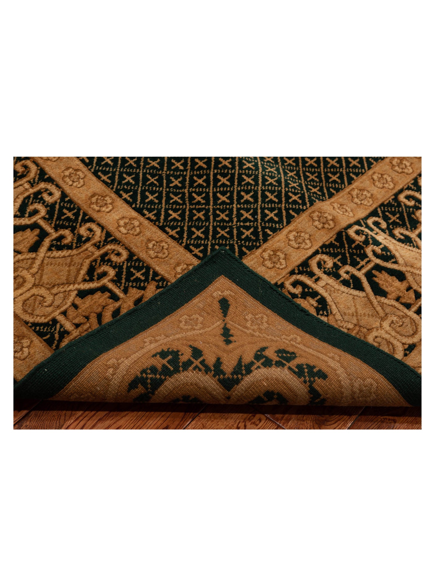 Siena Himalayan 84309 Teal Green Teal Green Transitional Hand Knotted Rug