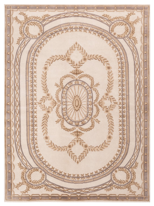 Siena Himalayan 84824 Ivory Contemporary Hand Knotted Rug