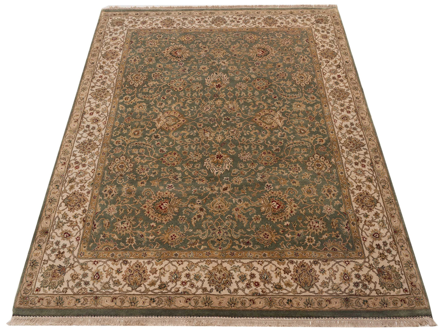 Rajpur Crown 85830 Green Ivory Transitional Hand Knotted Rug