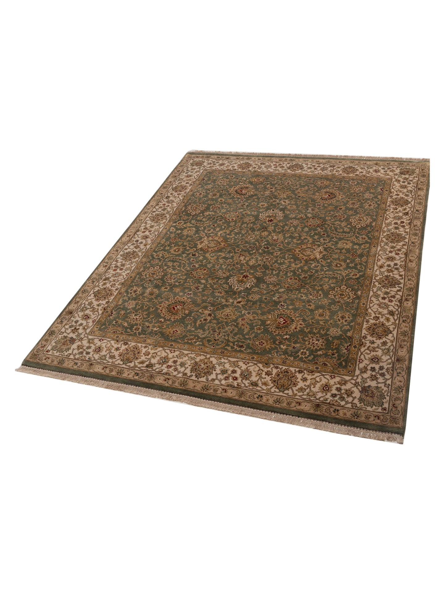 Rajpur Crown 85830 Green Ivory Transitional Hand Knotted Rug