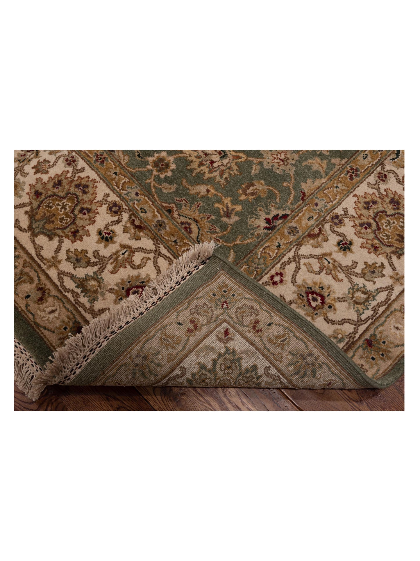 Rajpur Crown 85830 Green Ivory Transitional Hand Knotted Rug