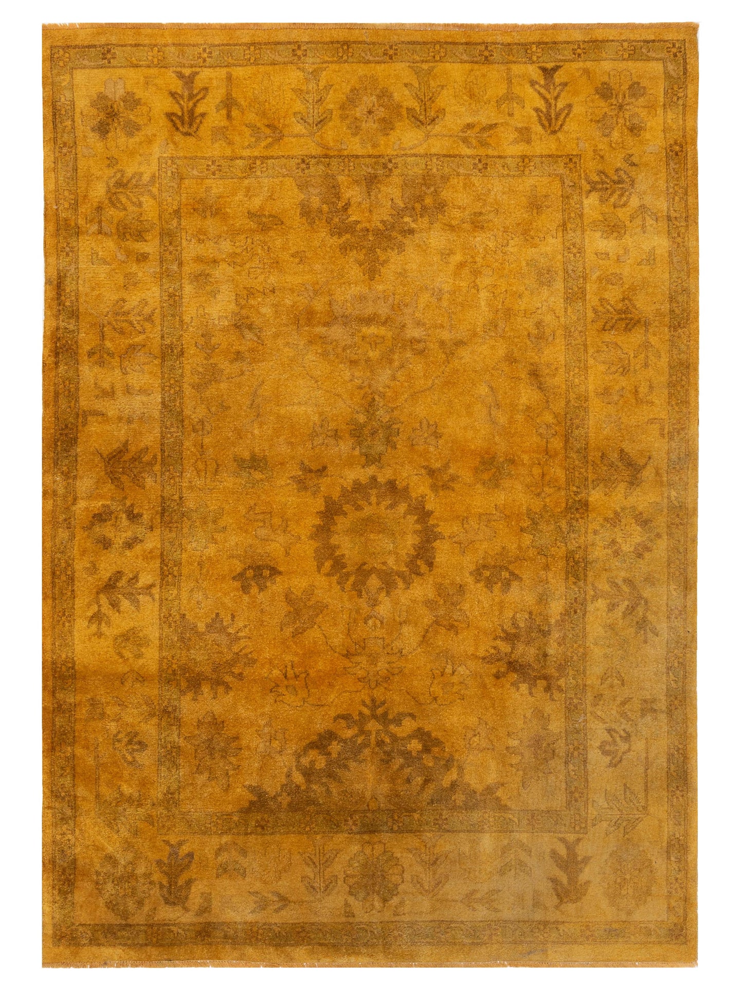 Pasha Vintage 86688 Yellow Contemporary Hand Knotted Rug