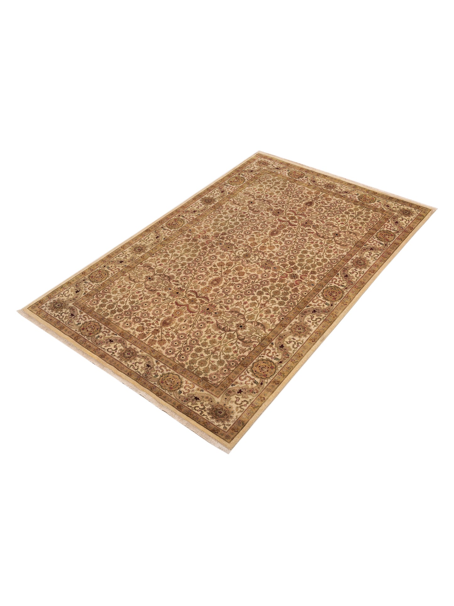 Rajpur Sivas 88345 Ivory Ivory Traditional Hand Knotted Rug