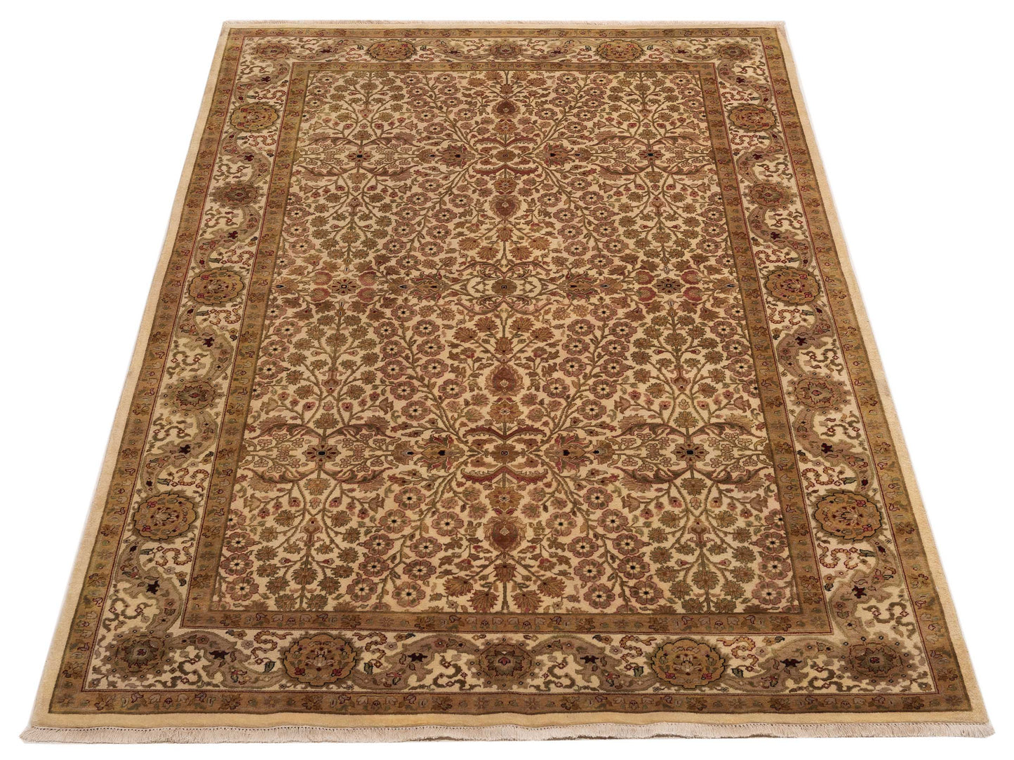 Rajpur Sivas 88345 Ivory Ivory Traditional Hand Knotted Rug