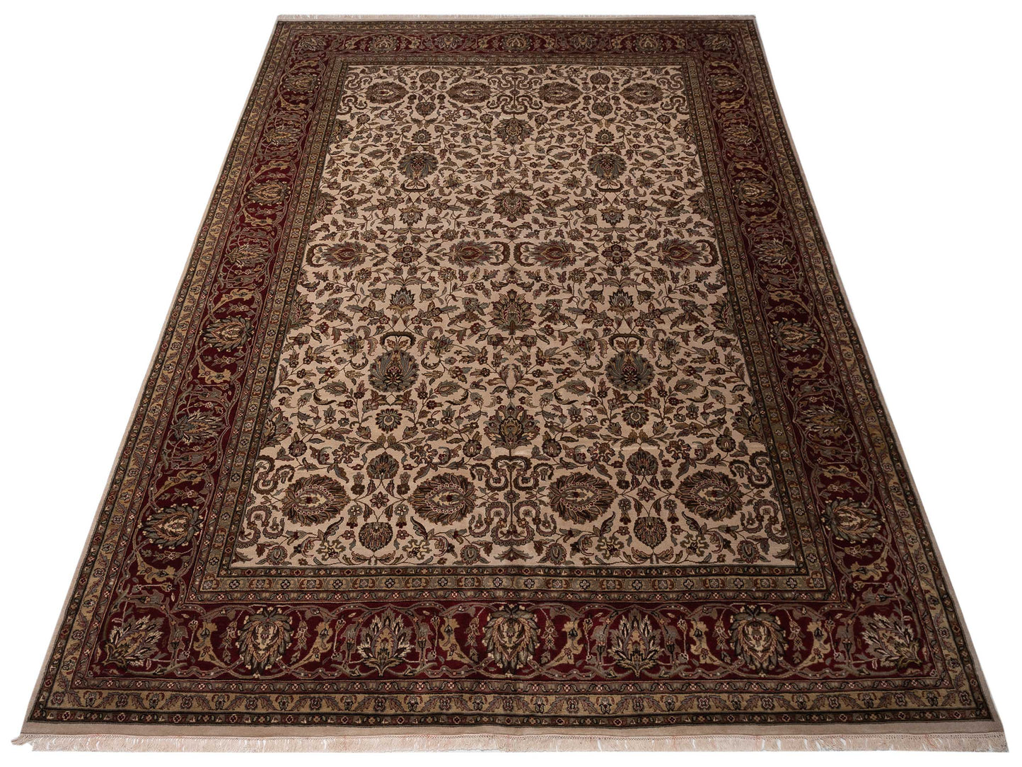 Rajpur Royal 88633 Ivory Red Traditional Hand Knotted Rug