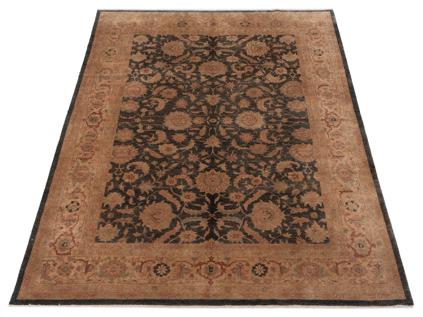 Rajpur Ghazani 89988 Charcoal Gold Traditional Hand Knotted Rug