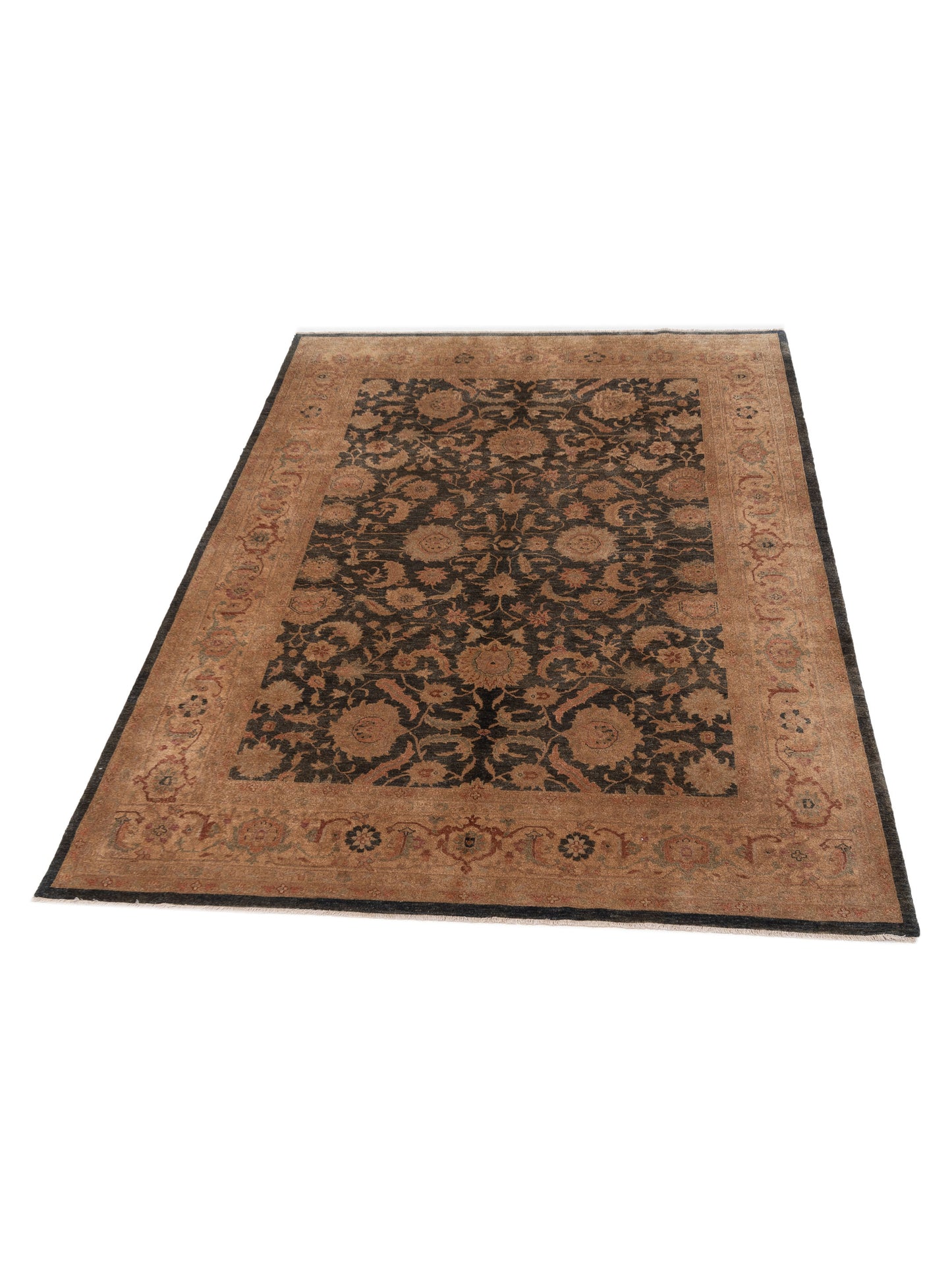 Rajpur Ghazani 89988 Charcoal Gold Traditional Hand Knotted Rug