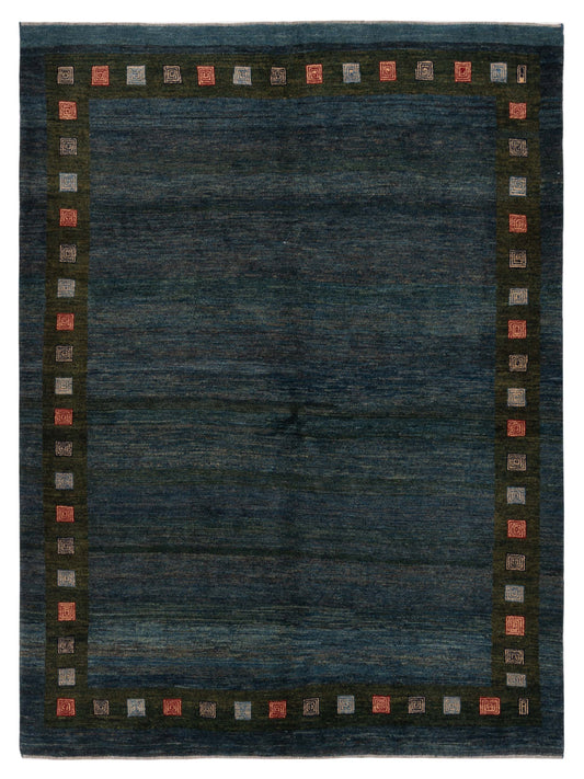 Siena Persian Gabbeh 90317 Teal Blue Contemporary Hand Knotted Rug