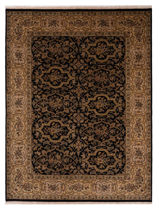 Rajpur Jahan 90480 Black Traditional Hand Knotted Rug