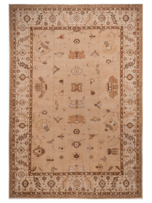 Authentic Angora Oushak Sezen Camel Traditional Hand Knotted Rug