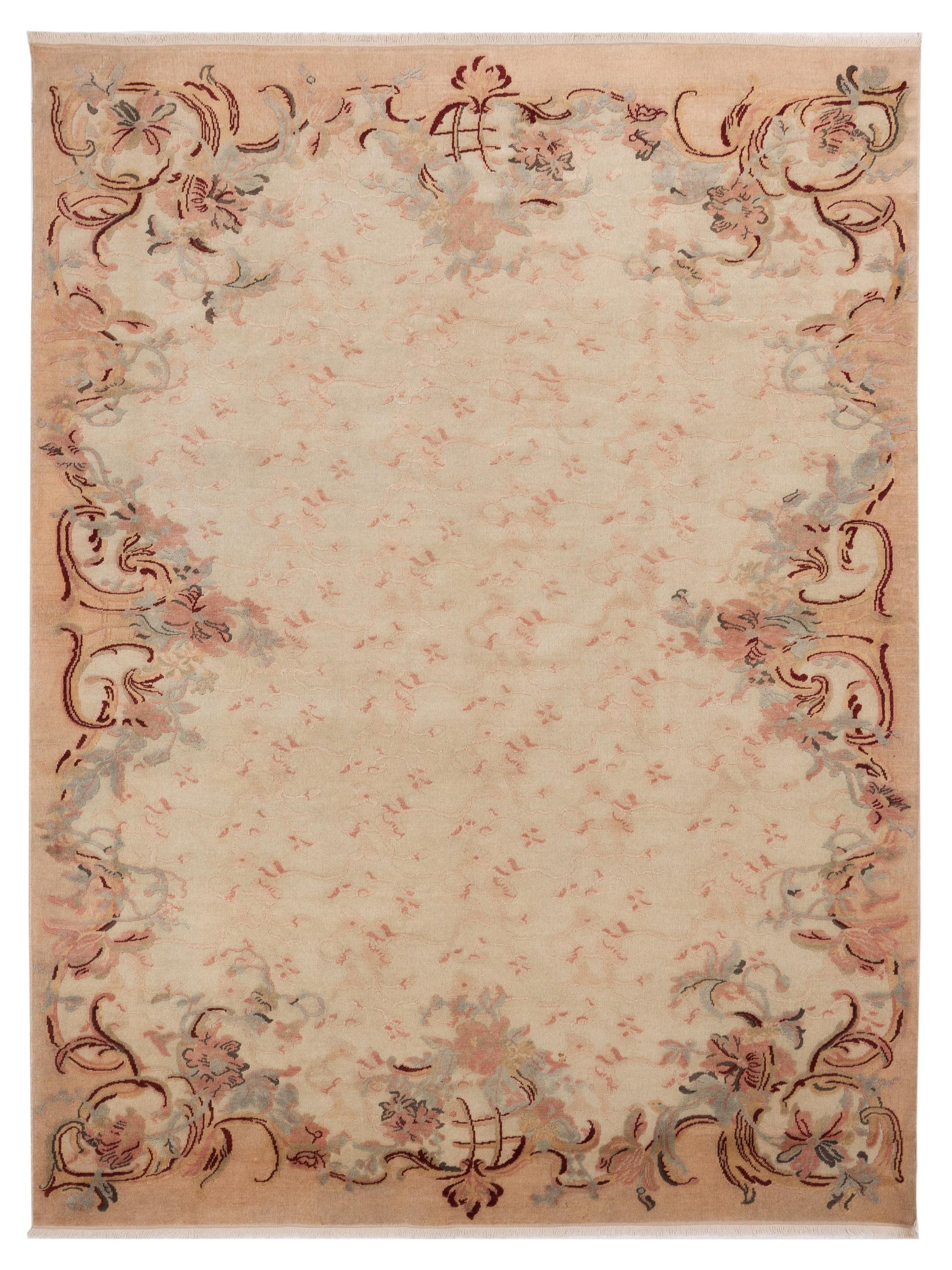 Pasha Antique Loom 93091 Ivory Transitional Hand Knotted Rug