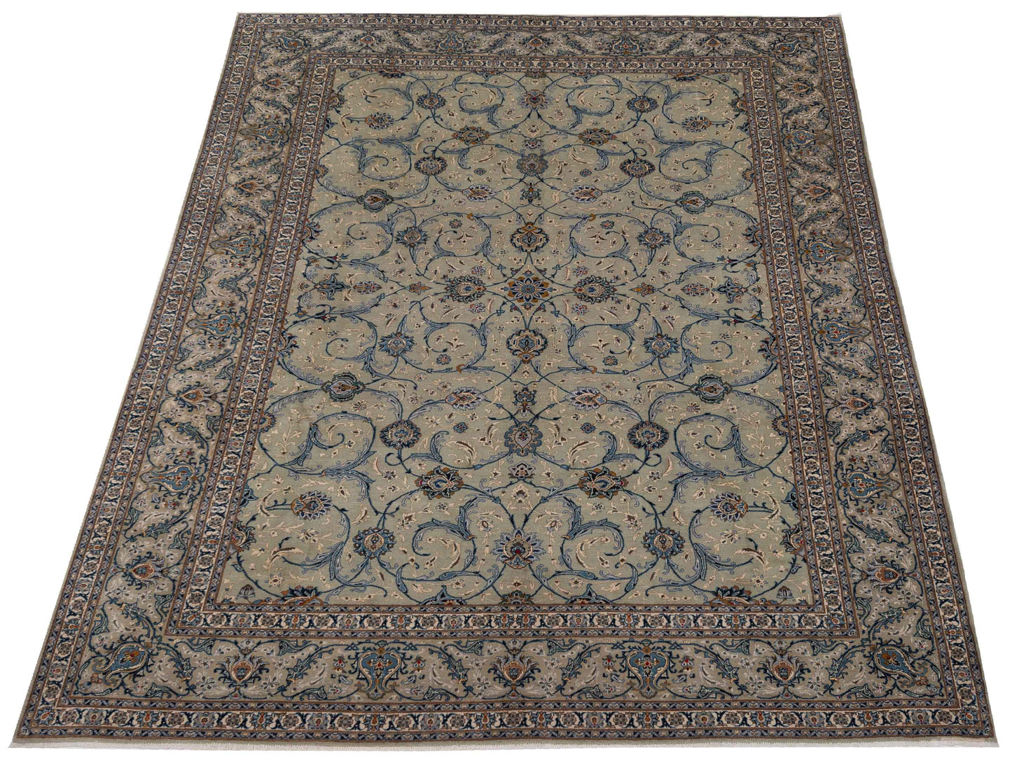 Pasha Antique Heirloom 93376 Sage Green Silver Traditional Hand Knotted Rug