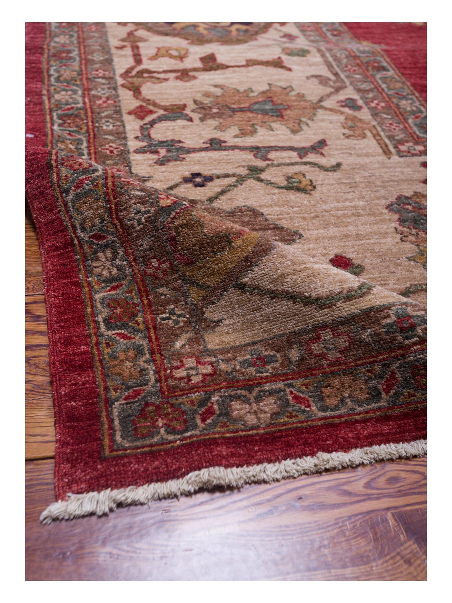 Pasha Elvan Tansu Red Ivory Traditional Hand Knotted Rug