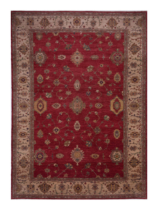 Pasha Elvan Tansu Red Traditional Hand Knotted Rug