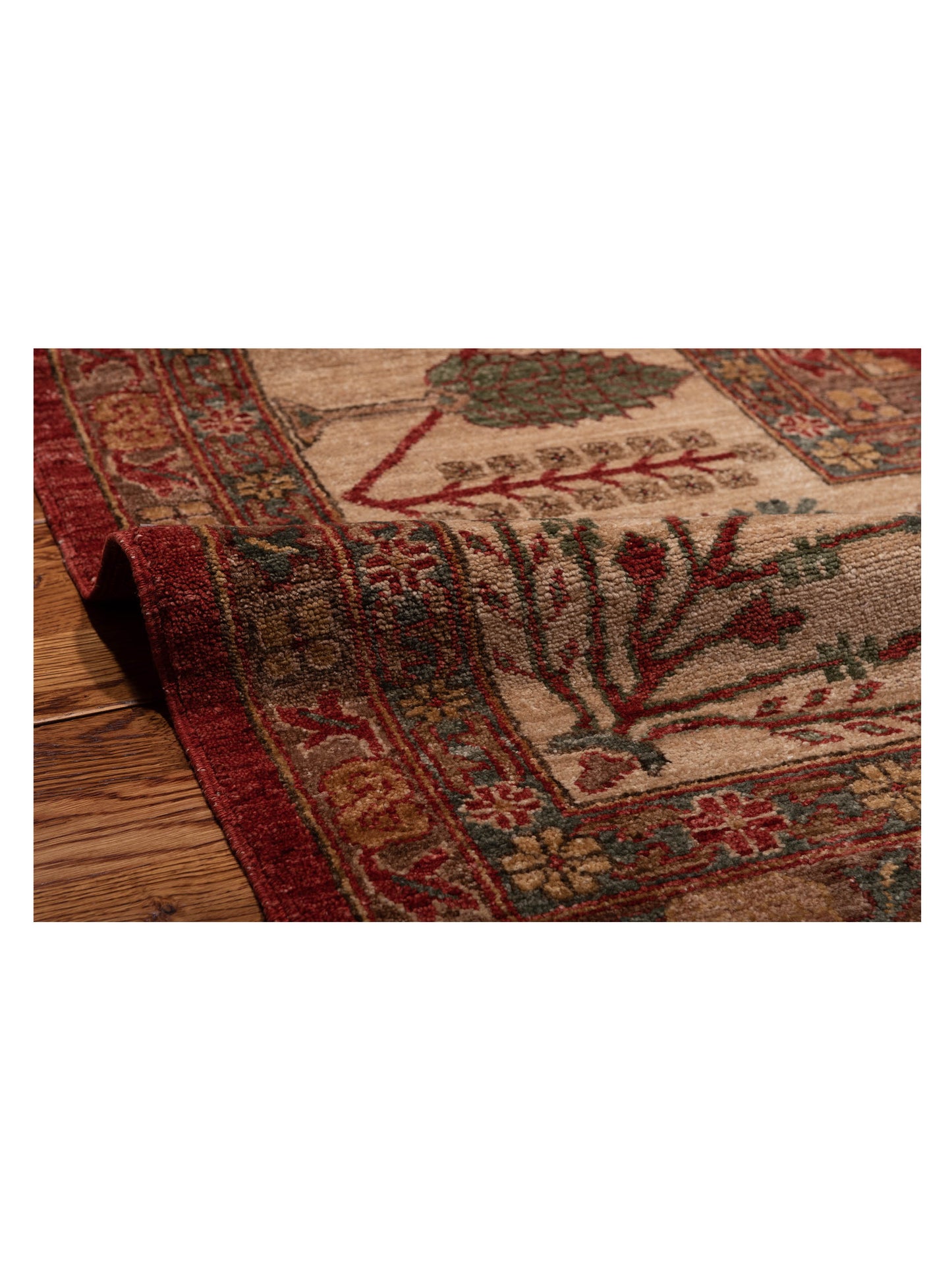 Pasha Elvan Turku Red Ivory Traditional Hand Knotted Rug