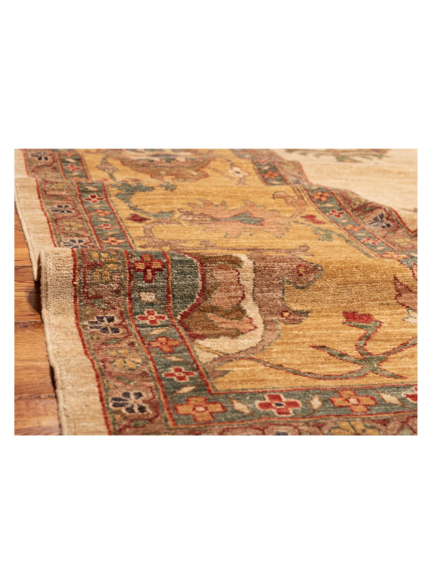 Pasha Elvan Tansu Ivory Gold Traditional Hand Knotted Rug