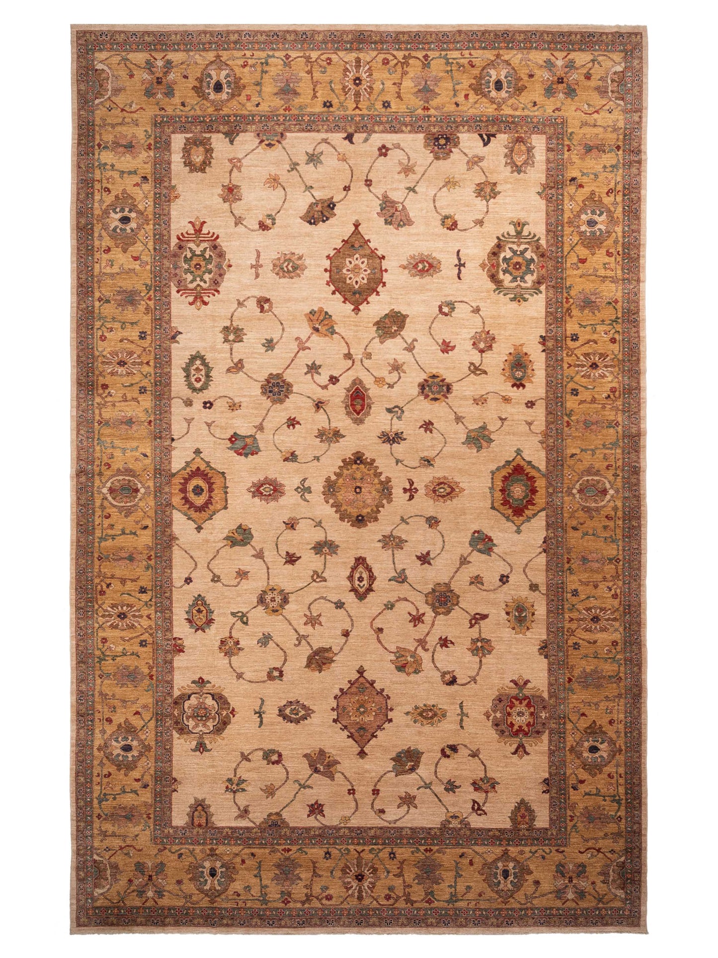 Pasha Elvan Tansu Ivory Traditional Hand Knotted Rug