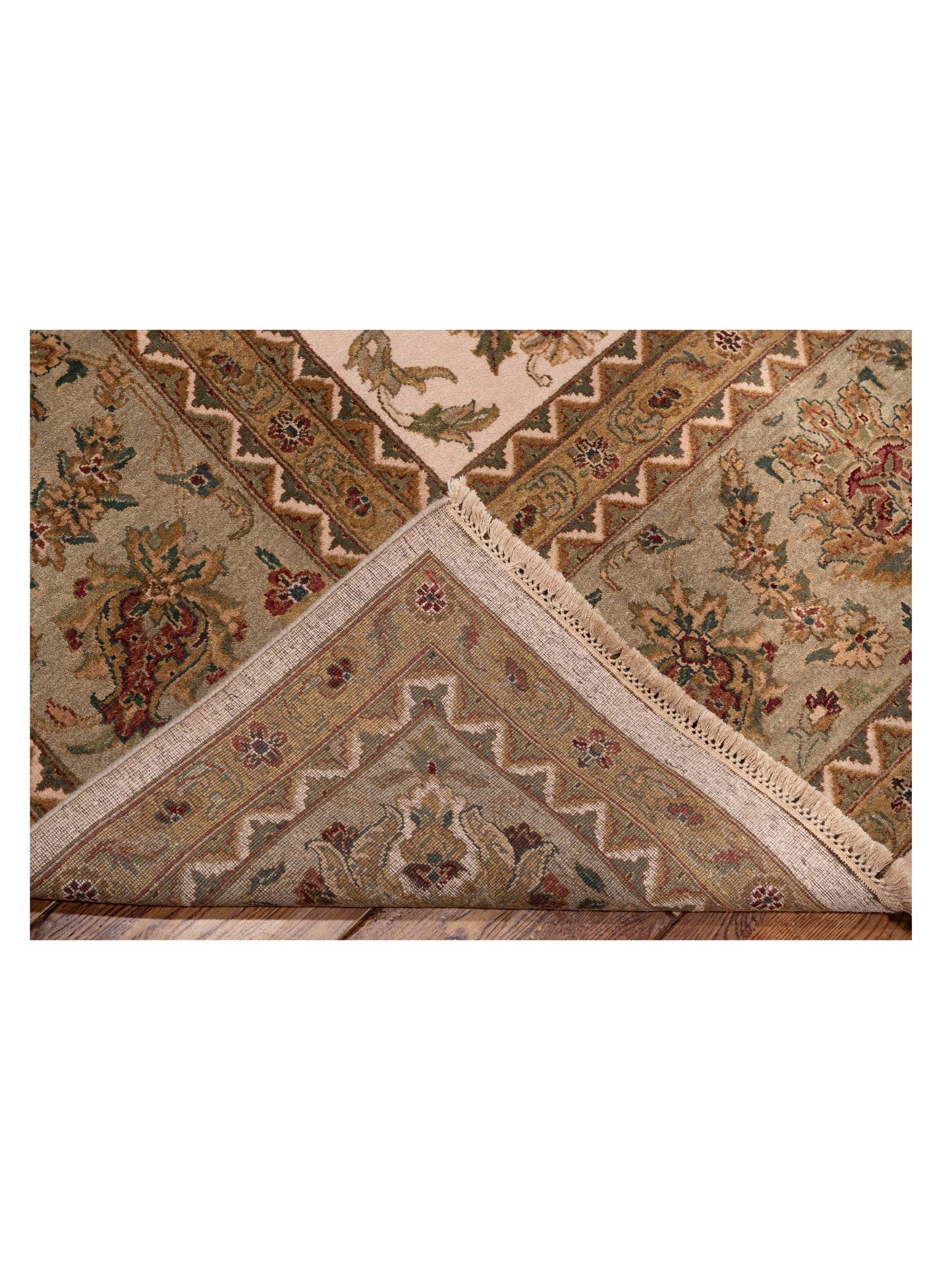 Rajpur Crown 95248 Ivory Sage Green Transitional Hand Knotted Rug