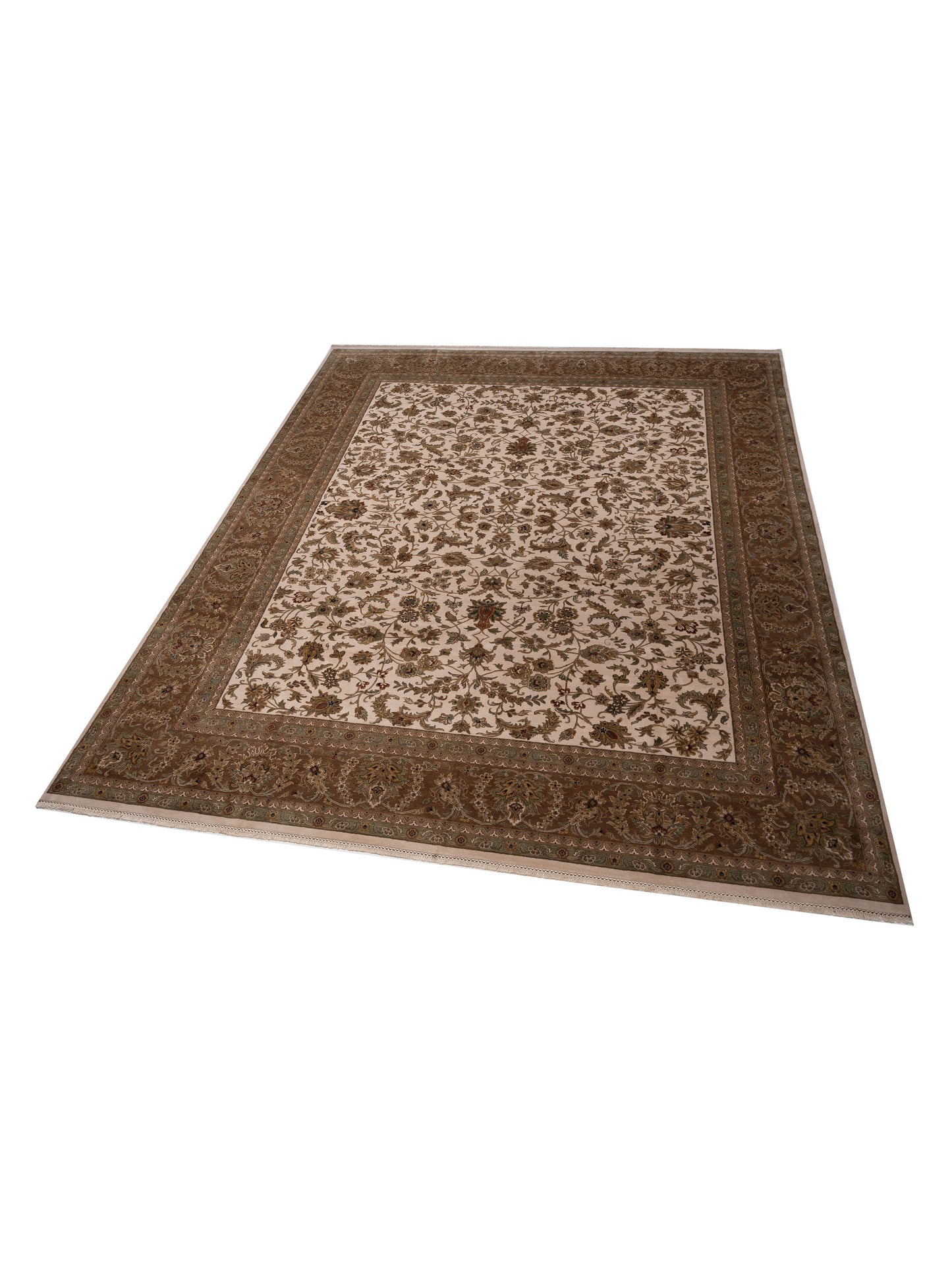 Rajpur Crown 95249 Ivory Brown Transitional Hand Knotted Rug