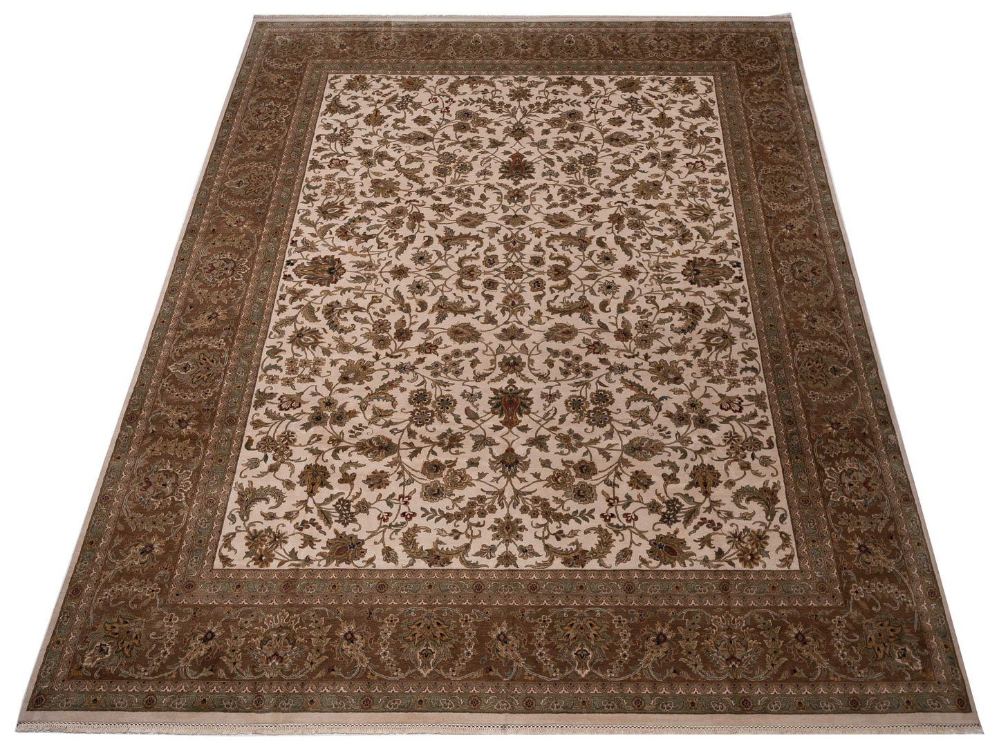 Rajpur Crown 95249 Ivory Brown Transitional Hand Knotted Rug