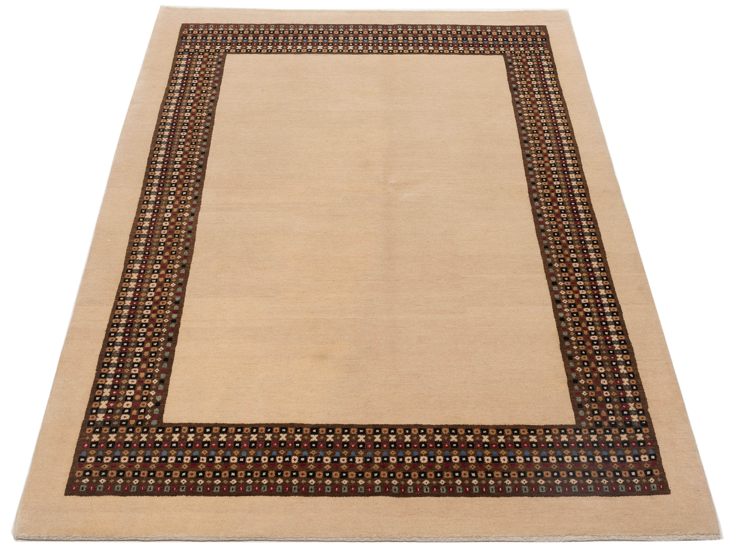 Rajpur Gabbeh 96224 Ivory Brown Contemporary Hand Knotted Rug