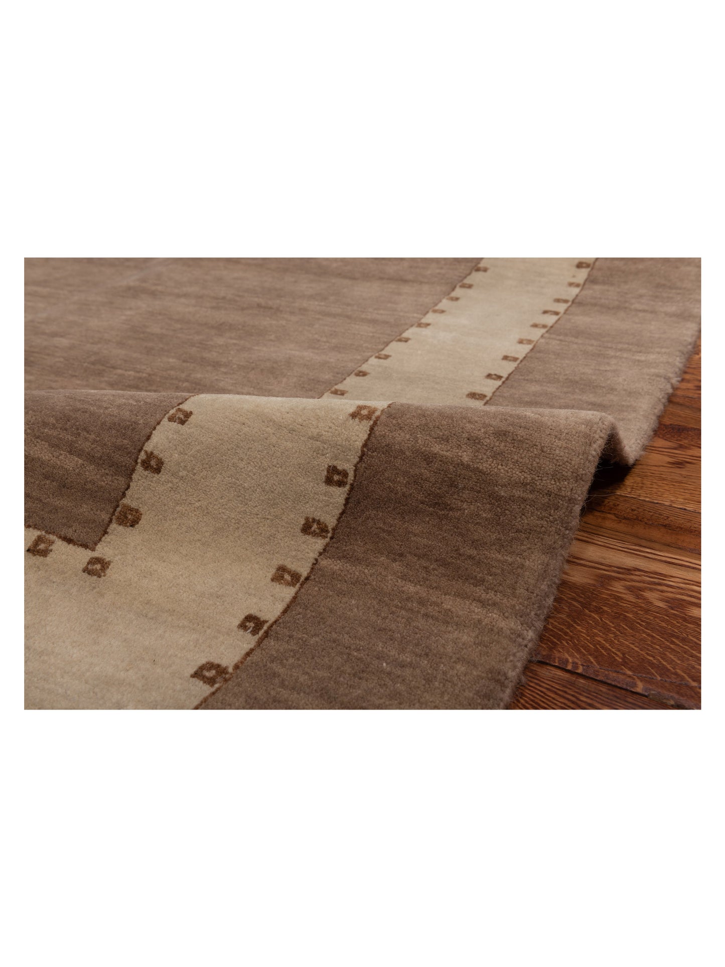 Rajpur Aurore 96228 Brown Beige Contemporary Hand Knotted Rug