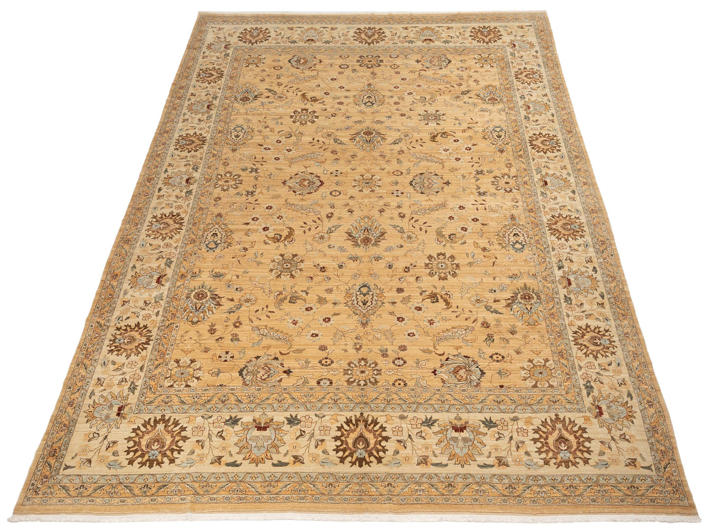 Pasha Narin Vaha Gold Ivory Traditional Hand Knotted Rug