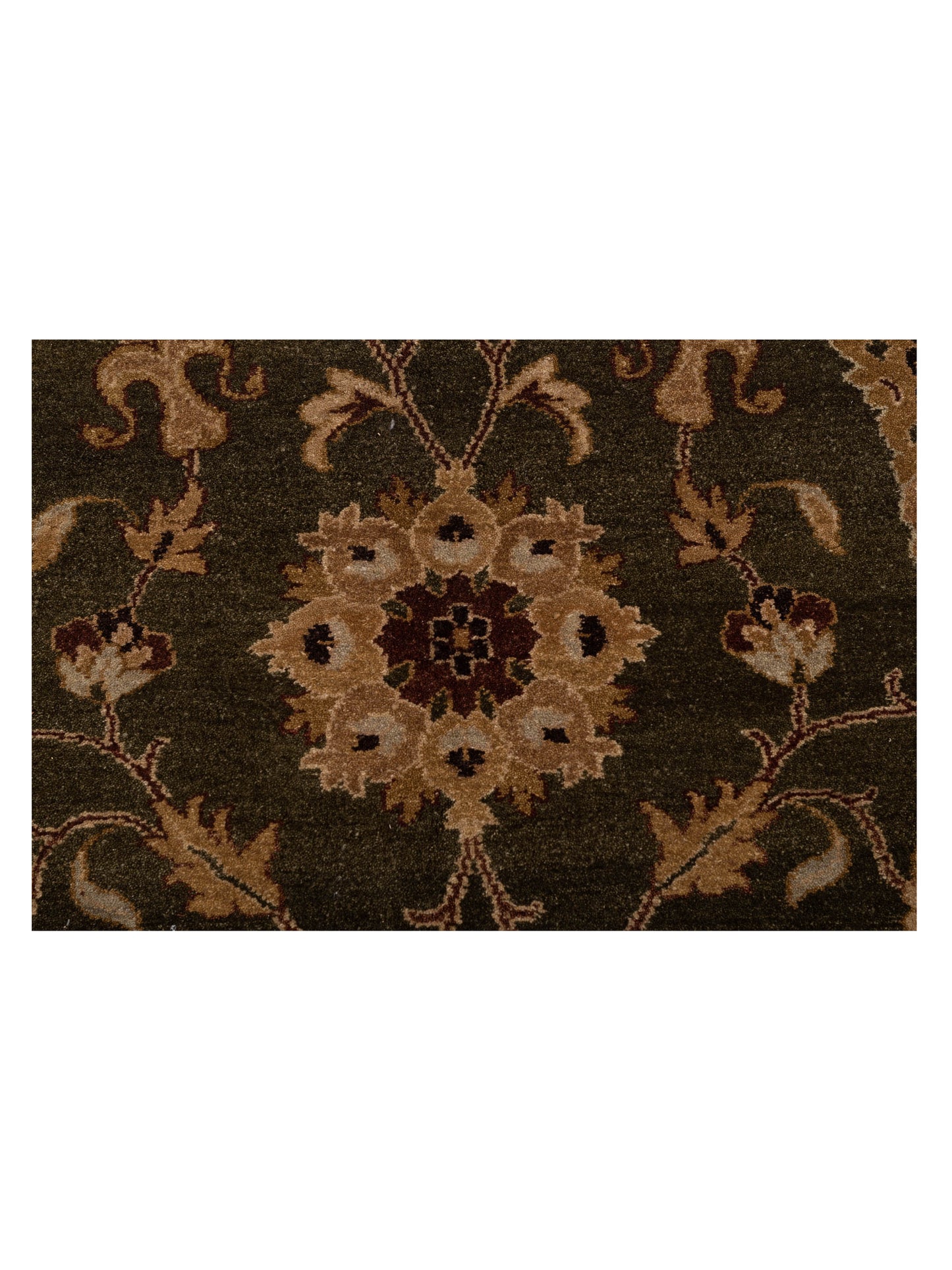 Rajpur Royal 96420 Green Light Brown Traditional Hand Knotted Rug