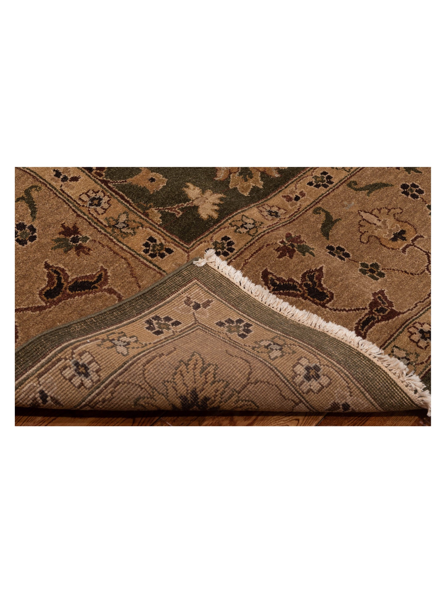 Rajpur Royal 96420 Green Light Brown Traditional Hand Knotted Rug