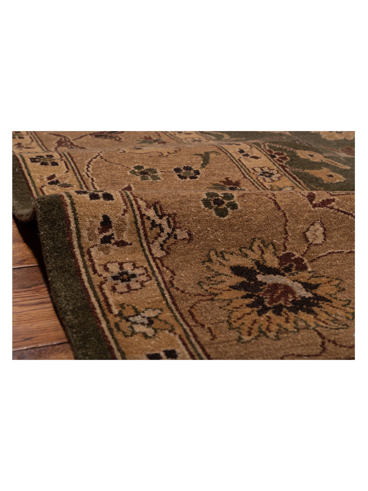 Rajpur Royal 96420 Green Light Brown Traditional Hand Knotted Rug