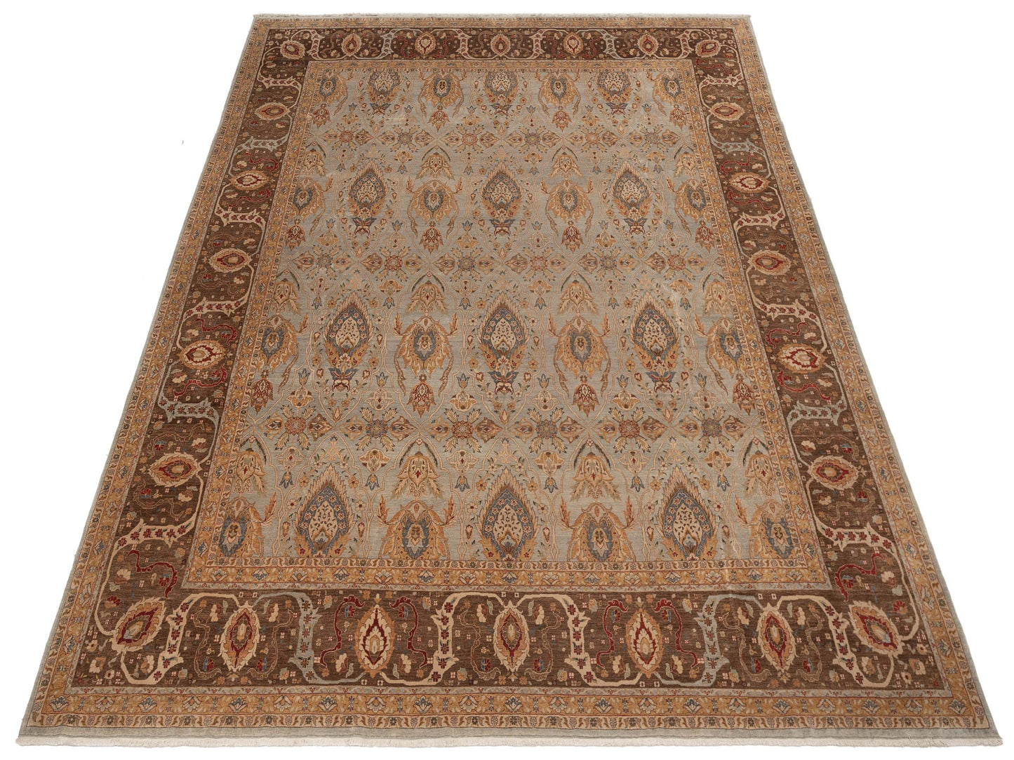 Pasha Firuze Simla Blue Brown Traditional Hand Knotted Rug