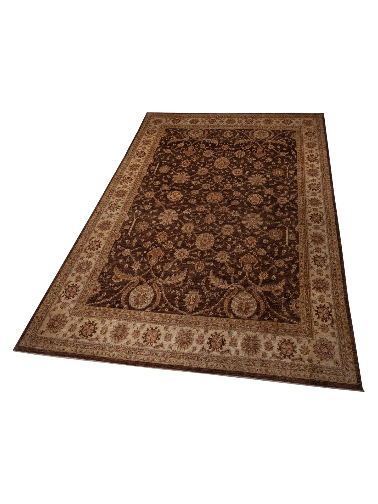 Pasha Sultan 96892 Chocolate Ivory Traditional Hand Knotted Rug