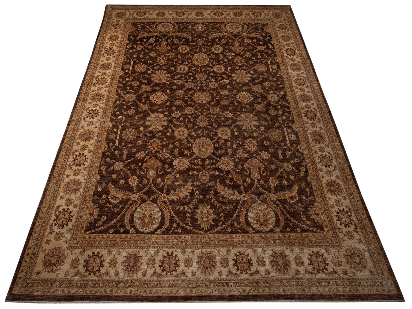 Pasha Sultan 96892 Chocolate Ivory Traditional Hand Knotted Rug