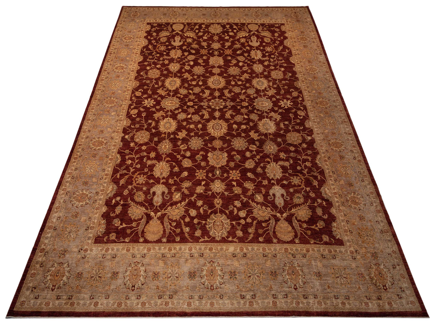 Pasha Sultan 96893 Red Light Brown Traditional Hand Knotted Rug