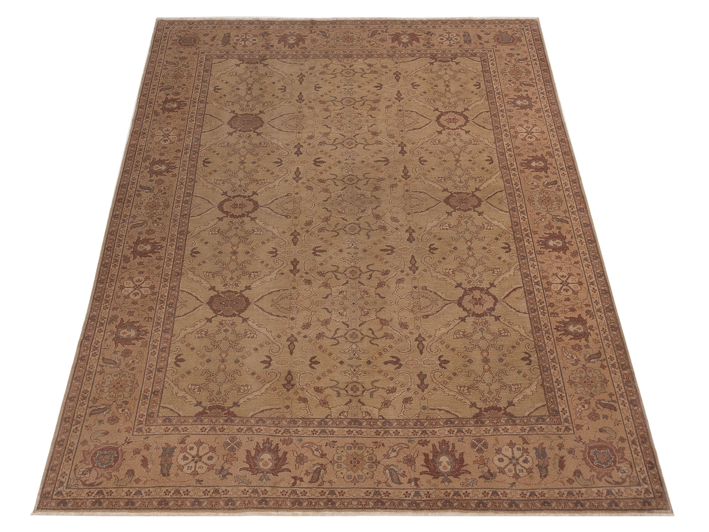 Pasha Turkish Elvan 97386 Beige Beige Traditional Hand Knotted Rug