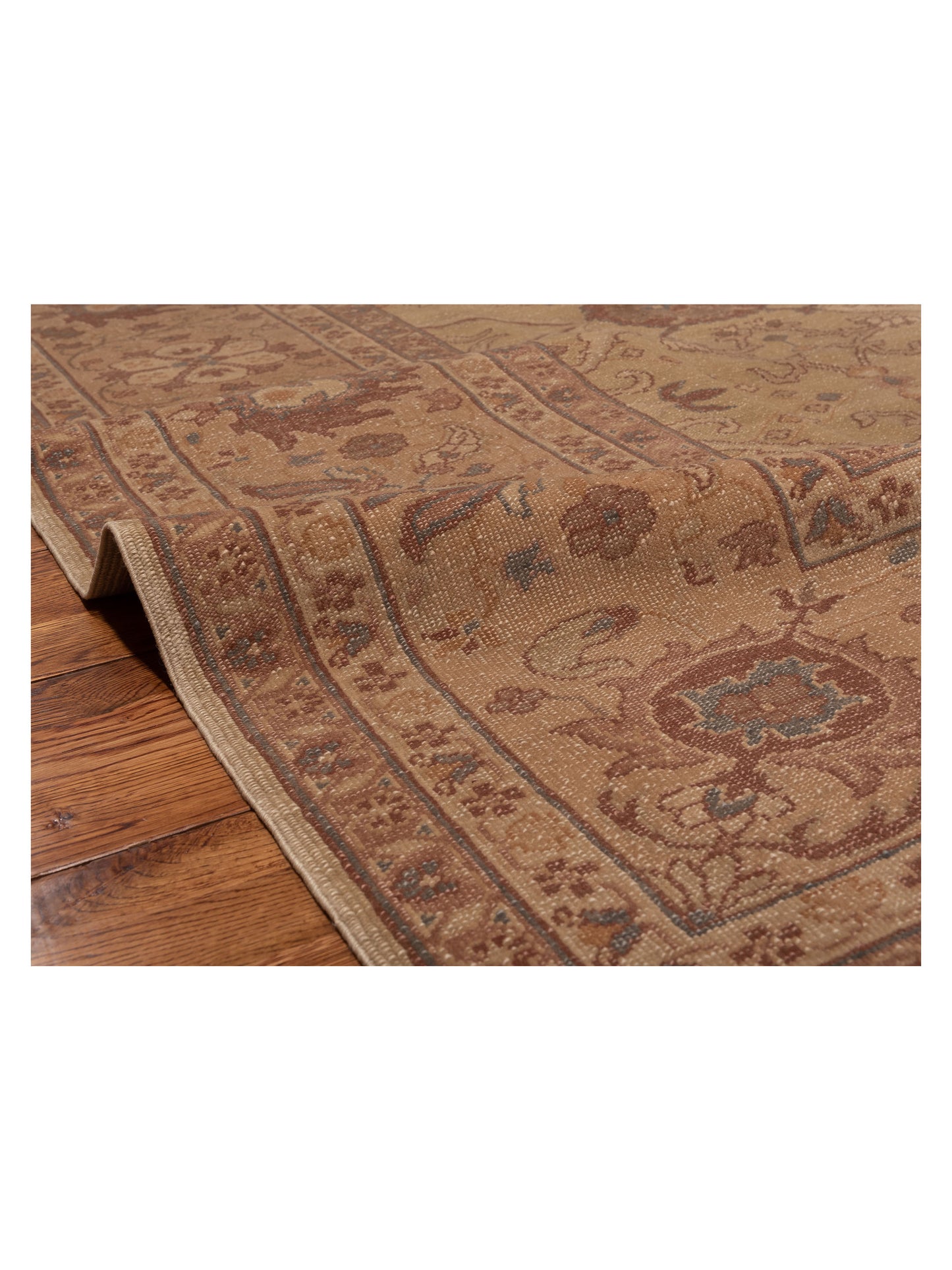 Pasha Turkish Elvan 97386 Beige Beige Traditional Hand Knotted Rug