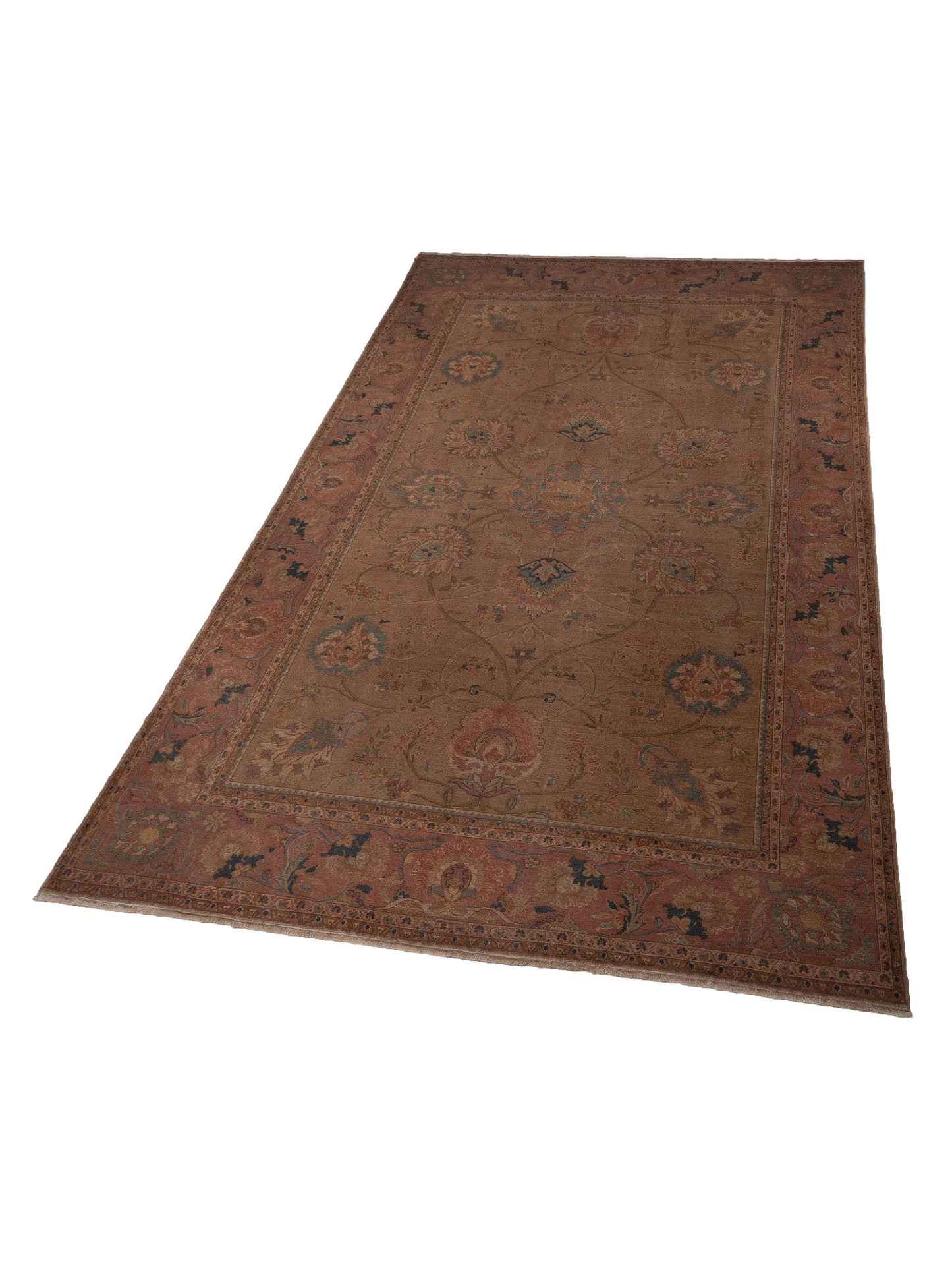 Pasha Turkish Elvan 97402 Light Brown Brown Traditional Hand Knotted Rug