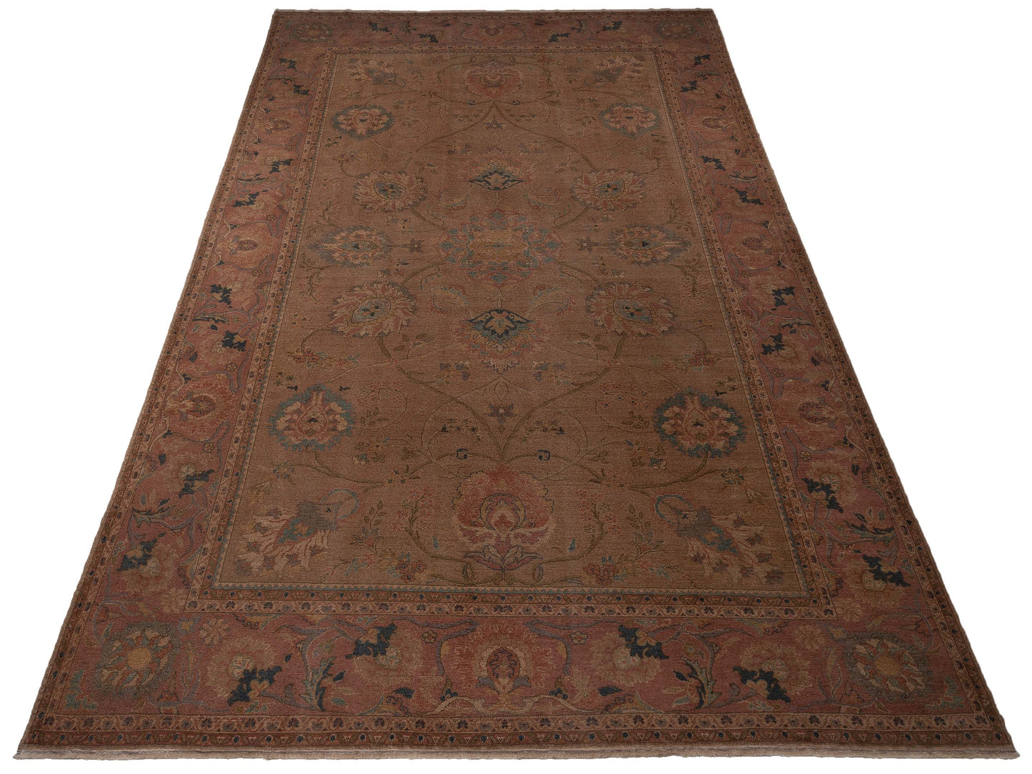 Pasha Turkish Elvan 97402 Light Brown Brown Traditional Hand Knotted Rug