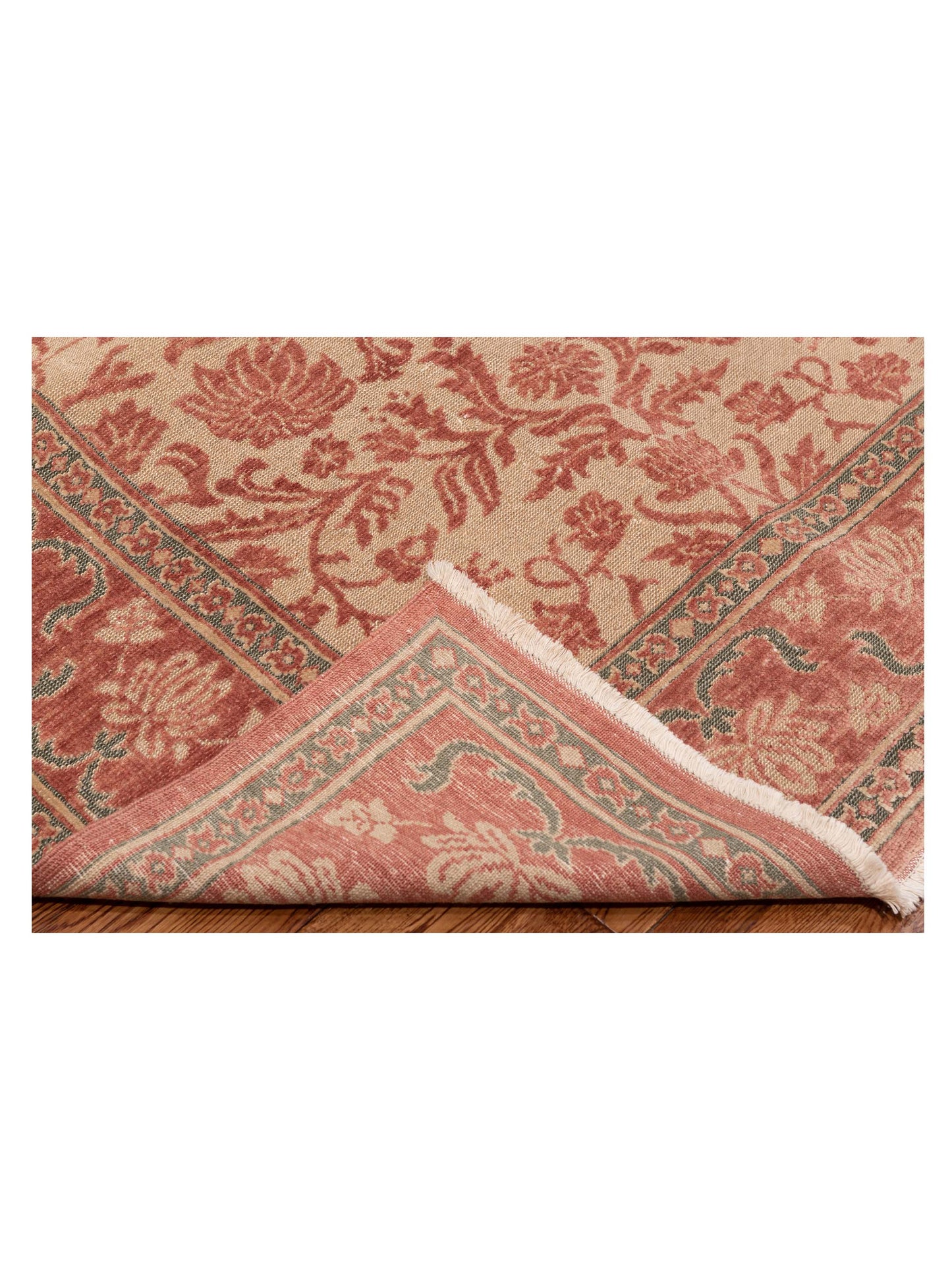 Pasha Turkish Elvan 97429 Cream Pink Traditional Hand Knotted Rug