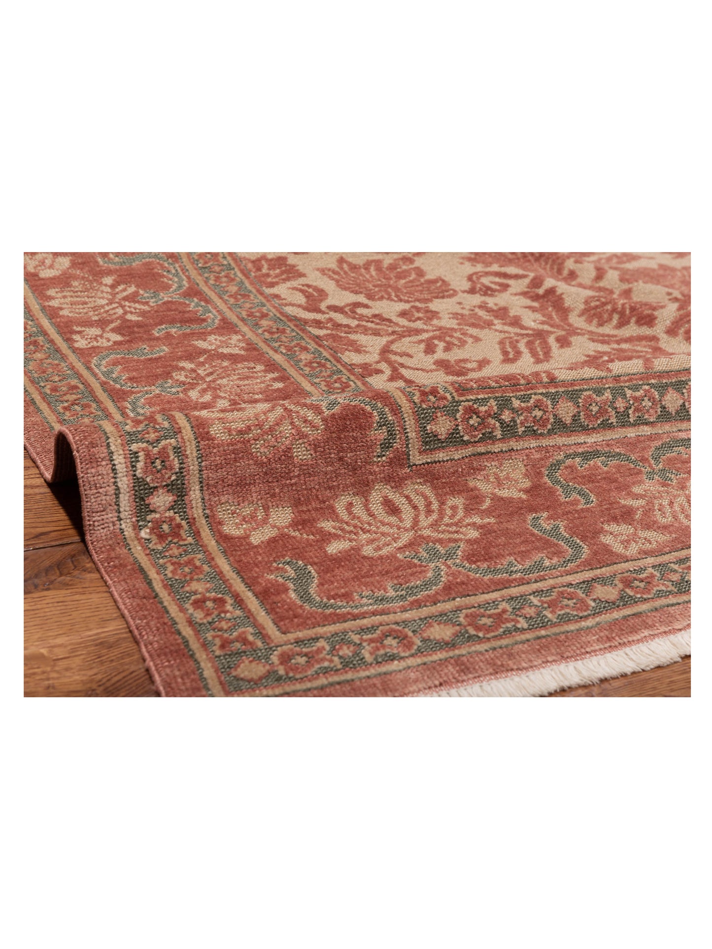 Pasha Turkish Elvan 97429 Cream Pink Traditional Hand Knotted Rug