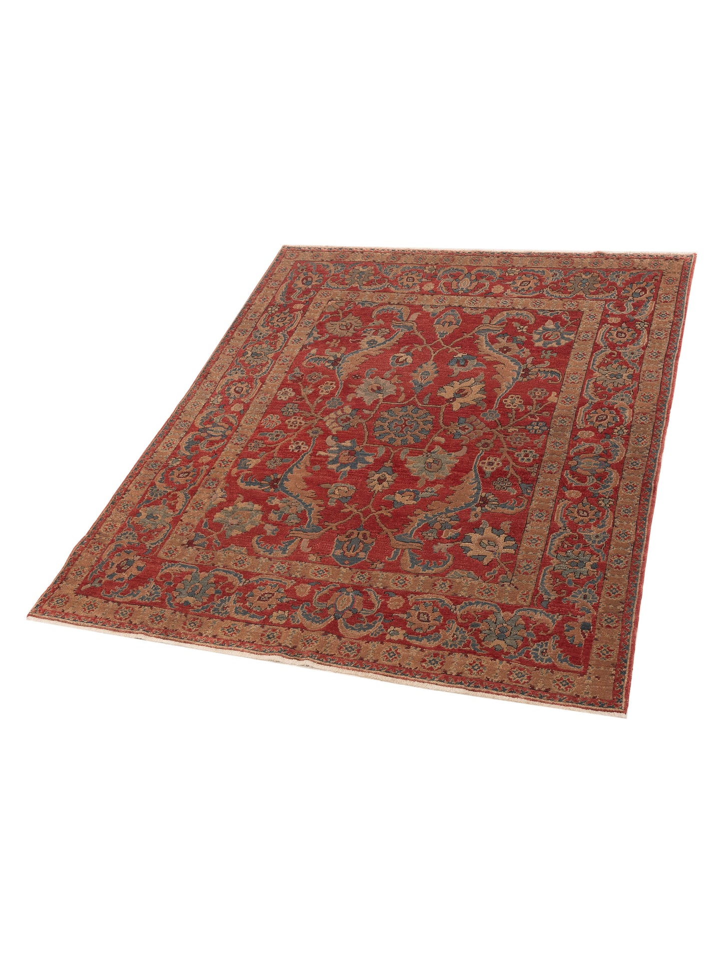 Pasha Turkish Elvan 97466 Rust Blue Traditional Hand Knotted Rug