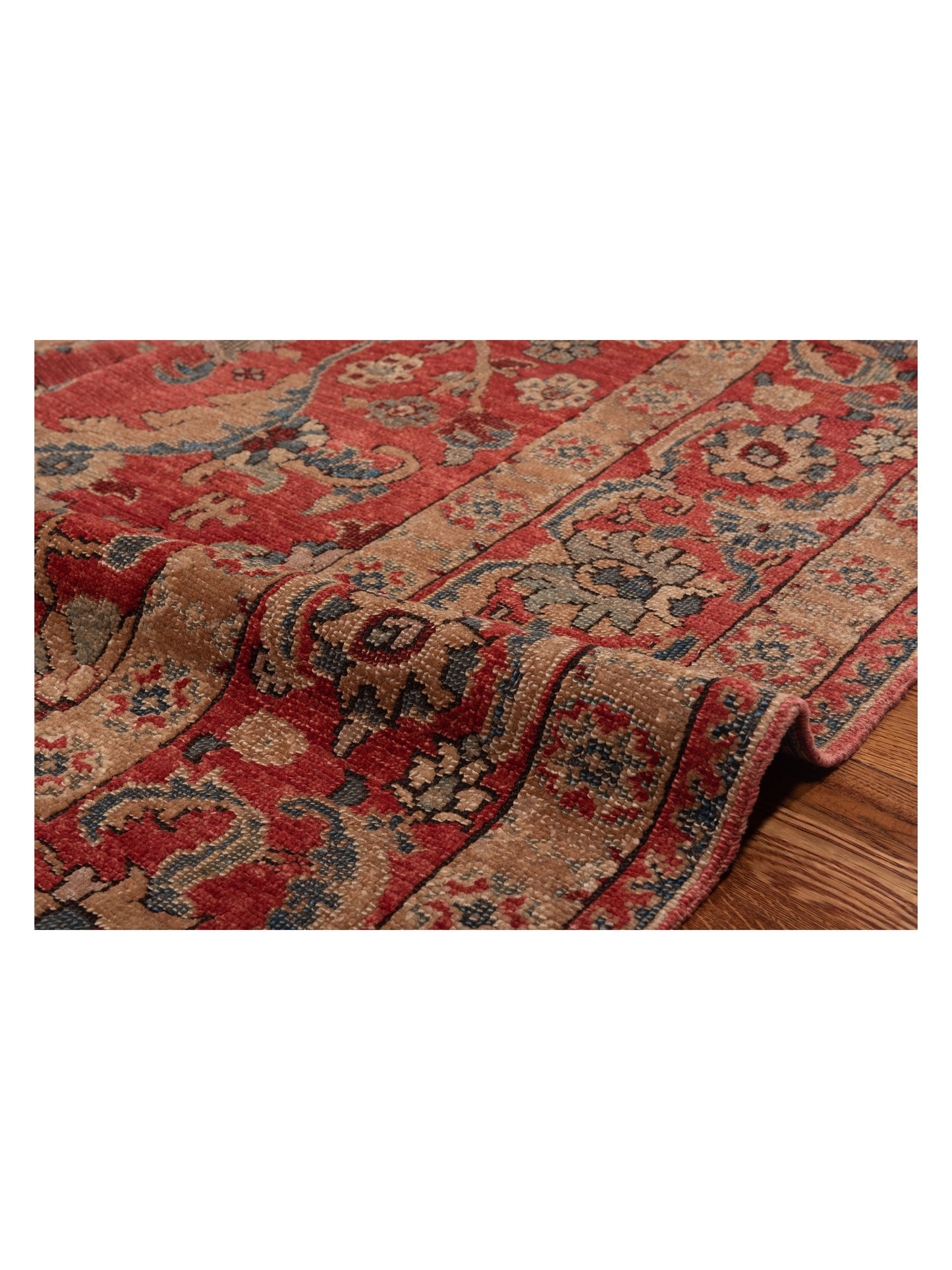 Pasha Turkish Elvan 97466 Rust Blue Traditional Hand Knotted Rug