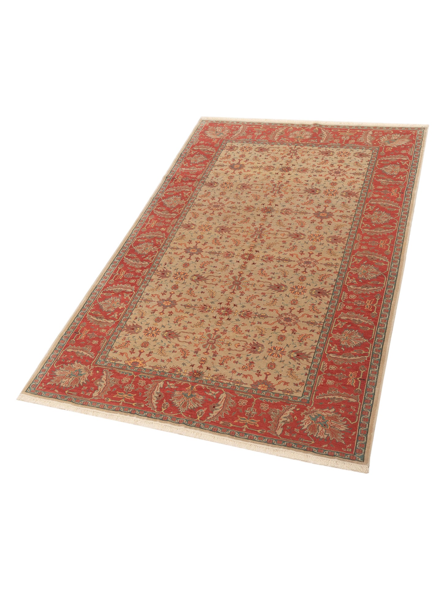 Pasha Antique Loom 97575 Ivory Rust Transitional Hand Knotted Rug