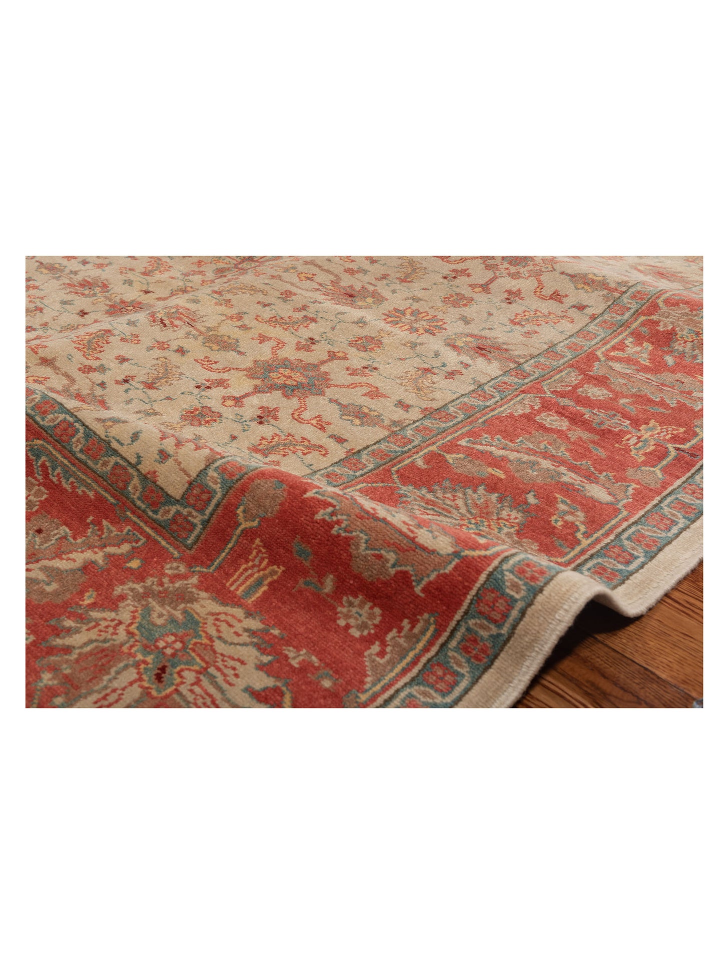 Pasha Antique Loom 97575 Ivory Rust Transitional Hand Knotted Rug