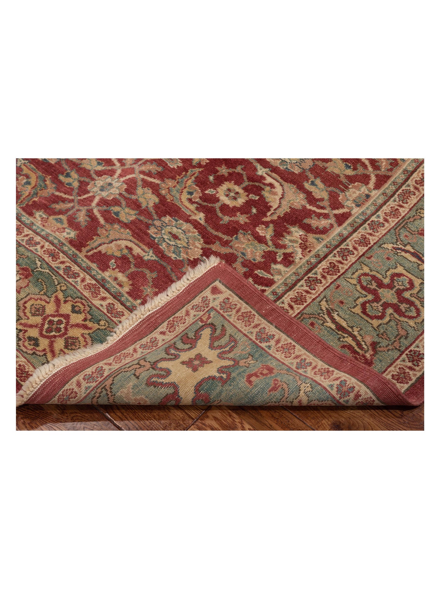 Pasha Antique Loom 97588 Rust Blue Transitional Hand Knotted Rug